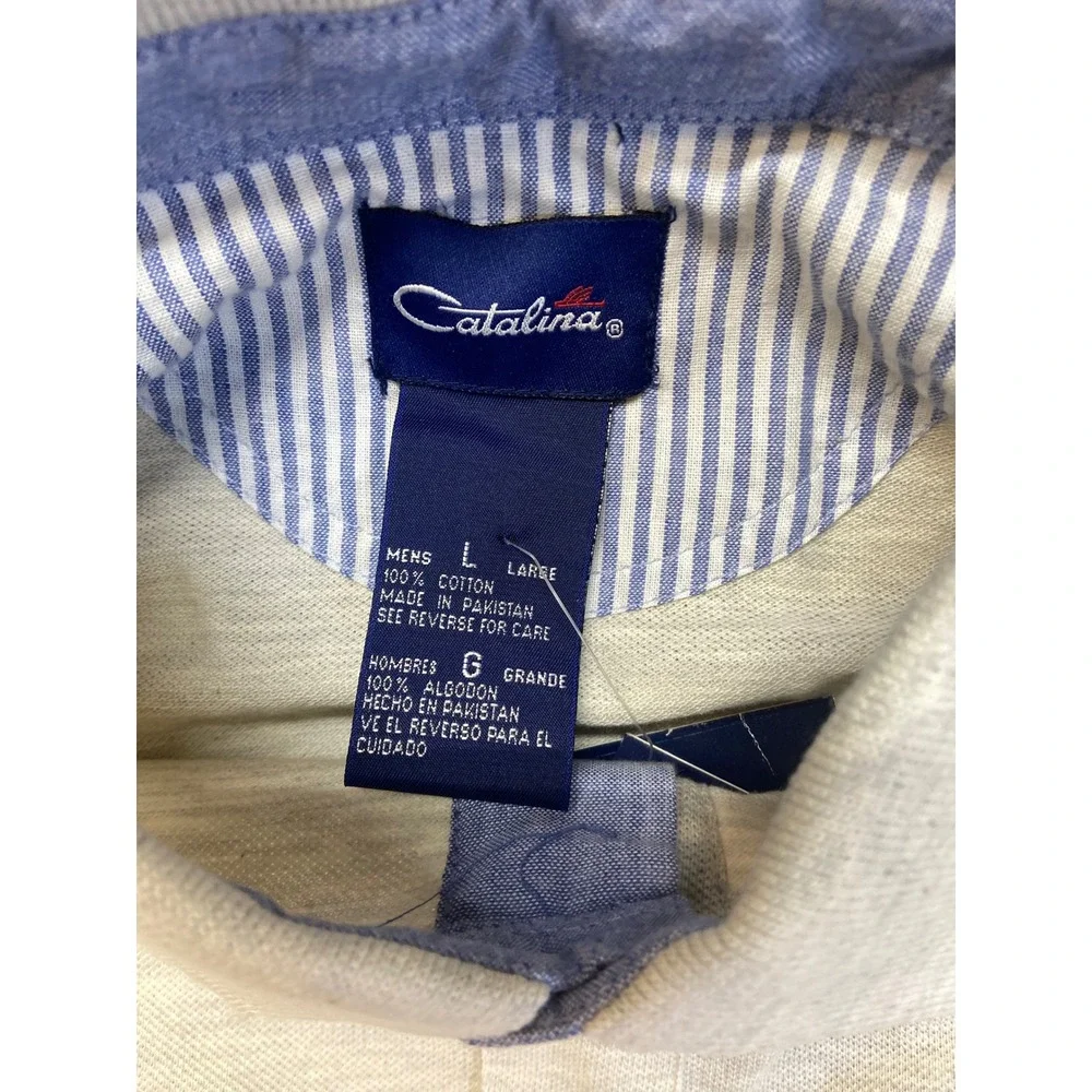 Catalina Polo Shirt Men's Size Large Gray Pique Cotton Short Sleeve NWT - Picture 3 of 10
